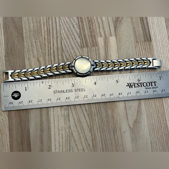 Overload Ladies Watch Two Tone Stainless Weave Bracelet White Dial - Picture 9 of 9